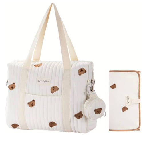 3pc Diaper Bag Tote Set, Hospital Bag for Labor & Delivery, Maternity Travel Bag with Changing Pad & Pacifier Case