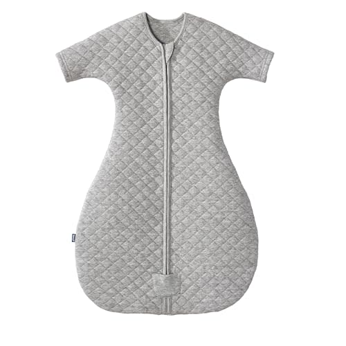 HALO Easy Transition SleepSack, Baby Sleep Sack Wearable Blanket, 100% Cotton, Soft & Breathable, 1.0 TOG, Helps Transition from Swaddle for Infants, Heather Grey, Small
