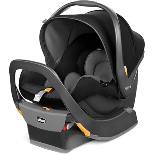 Chicco KeyFit® 35 Infant Car Seat and Base, Rear-Facing Seat for Infants 4-35 lbs., Includes Infant Head and Body Support, Compatible with Chicco Strollers, Baby Travel Gear | Onyx/Black