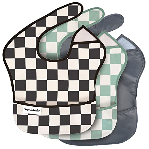 Tiny Twinkle Mess-Proof Baby Bib - Waterproof Bib for Baby Boy or Girl - PFAS, PVC, BPA, Phthalate Free - Baby Food Bibs