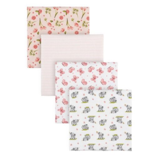 Parent´s Choice Baby Girls Ultra Soft Flannel Blankets, 4-Pack