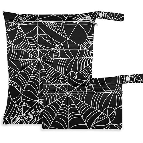 KEEPREAL Cactus Plant Wet Dry Bag for Cloth Diaper&Swimsuit,Travel&Beach - Water Resistant Wet Bags - Perfect for Wet Clothes, Toiletries, 2 Pack