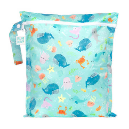 Wet Bag For Swimsuits, Diapers & More! Ft Ocean Animals | Bumkins