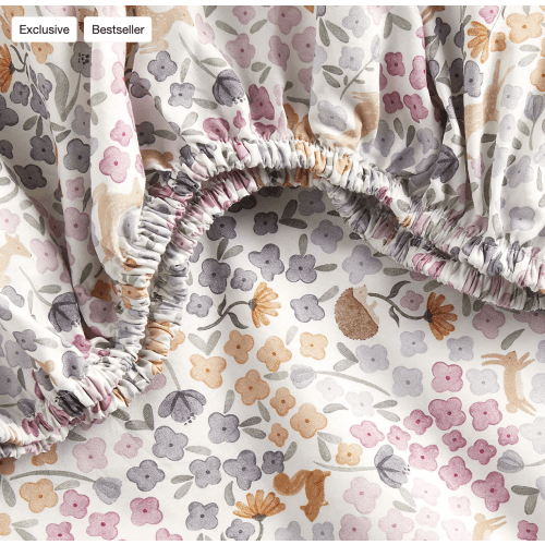 Stay Cool Wonderland Prairie 100% Organic Cotton Baby Crib Fitted Sheet