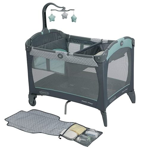 Graco Pack and Play Change 'n Carry Playard | Includes Portable Changing Pad, Manor, 40x28.5x29 Inch (Pack of 1)