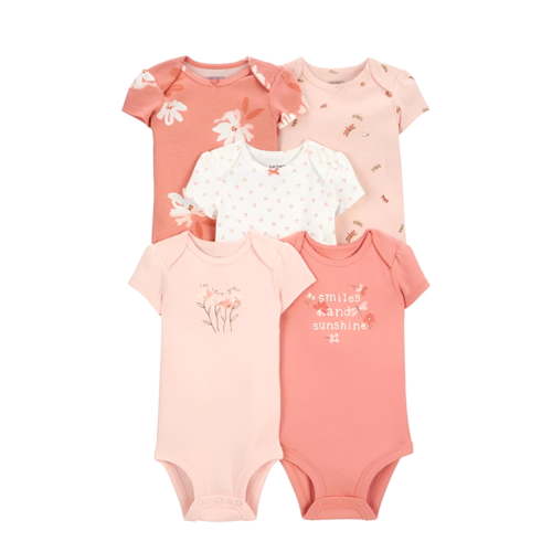 Summer New Baby Short Sleeve Bodysuits Layette 5PCS Sets Cartoon Printed Onesie Comfort Dailywear 3-6 month
