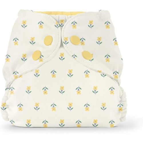 Esembly Cloth Diaper Cover - Reusable Swim Diaper, Waterproof, Breathable - Adjustable Outer Layer Over Absorbent Inner for Blowout Protection - Buds, Size 1 (7-17 lbs)
