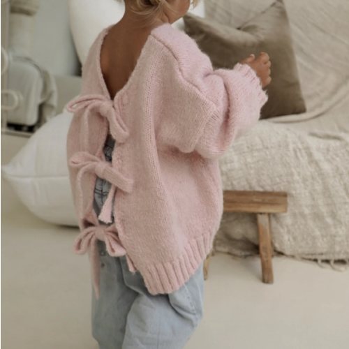 AGNES TIE BACK KNIT - BLUSH