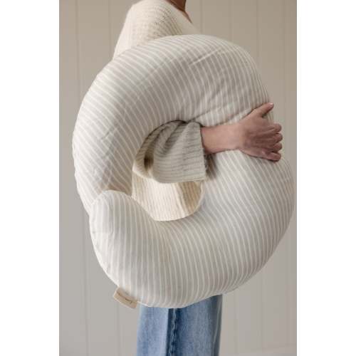 Striped Linen Nursing Pillow & Cover | Comfortable, Soft & Safe – Linen Label