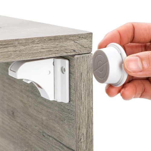Safety Locks, Magnetic Safety Locks, Invisible Safety Latch Lock for Cupboard, Cabinet and drawer, Child Proof, Easy to Install Kit, With Extra 3M Adhesive Tapes (16 Locks + 3 Keys)