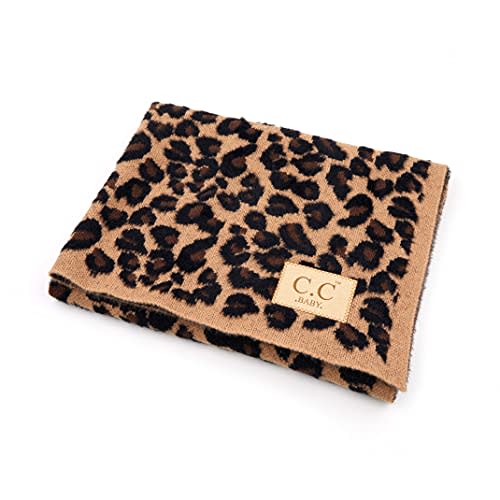 Funky Junque Leopard Print Baby Blanket Latte Soft Warm Lightweight 30x35in Throw Blanket for Toddler Stroller - Leopard Pattern - Latte