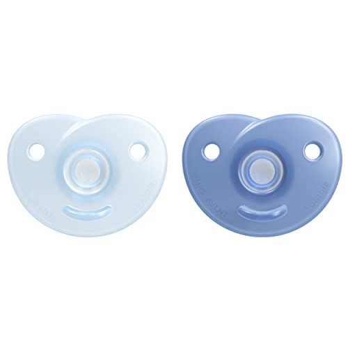 Philips AVENT Soothie Heart Pacifier 3-18m, Blue/Light Blue, 2 Pack, SCF099/11