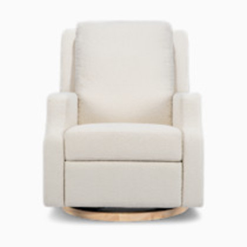 Namesake Crewe Recliner and Swivel Glider - Ivory Boucle W/ Light Wood Base