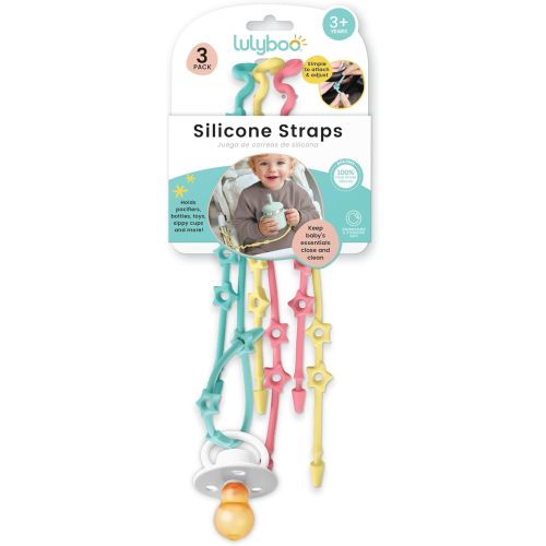 Lulyloo Silicone Multi-Use Straps for Baby Essentials - Food-Grade Loops with Non-Slip Design for Strollers, High Chairs & Car Seats Clean, Neutral Colors Keeps Bottles Teethers Pacifiers & Toys Reach