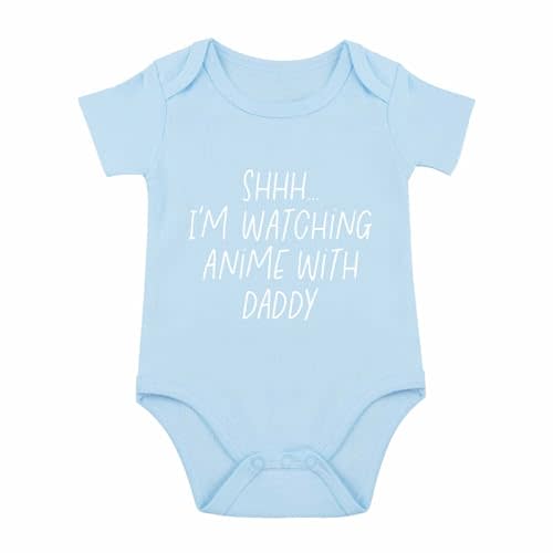 SproutJoy Shh I'm Watching Anime with Daddy Baby Bodysuit Funny Baby Bodysuit Unisex