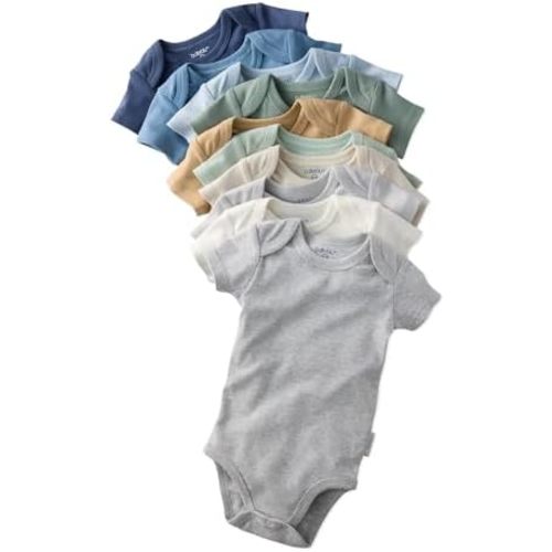 unisex-baby Avery 10-pack Short Sleeve Bodysuits​ 100% Organic Cotton for Baby Boys​ & Girls