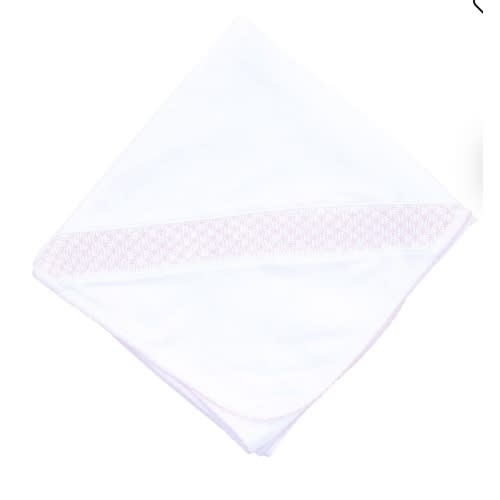 Magnolia Baby Girl Essentials Smocked Blanket with Pink Trim