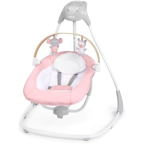 Ingenuity SimpleComfort Compact & Portable Multi Motion Baby Swing - Pink