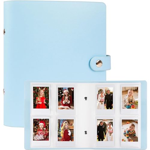 256 Pockets Photo Album for Fujifilm Instax Mini Camera, Polaroid Camera, Leather Cover, Photo Album for Instax Mini 12 11 9 40 41 99 8 EVO LIPLAY Instant Camera, 2x3 Photo Albums for Christmas, White