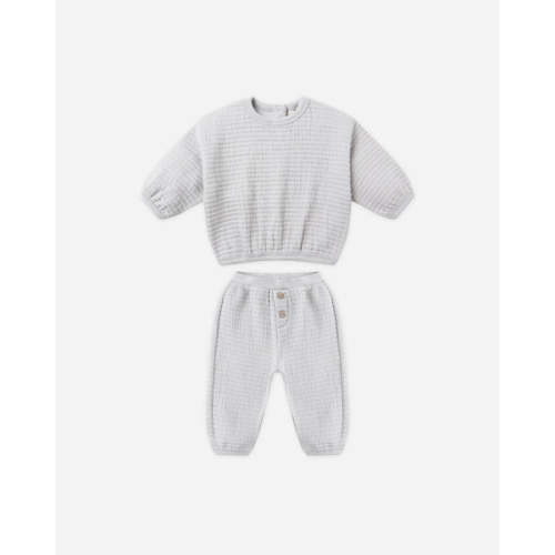 Quincy Mae Textured Sweat Set ~ Frost | Wee Mondine