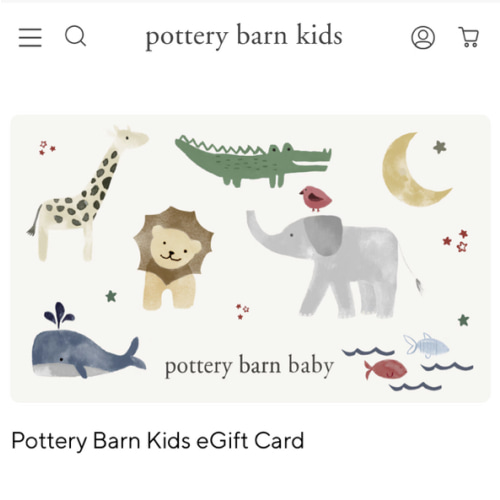 E Gift Card | Pottery Barn Kids
