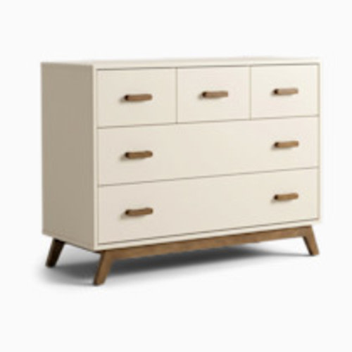 dadada Soho 5-Drawer Dresser - Almond Milk/Walnut