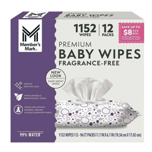 Member's Mark Premium Baby Wipes, Fragrance Free, 12 pk., 1152 Wipes