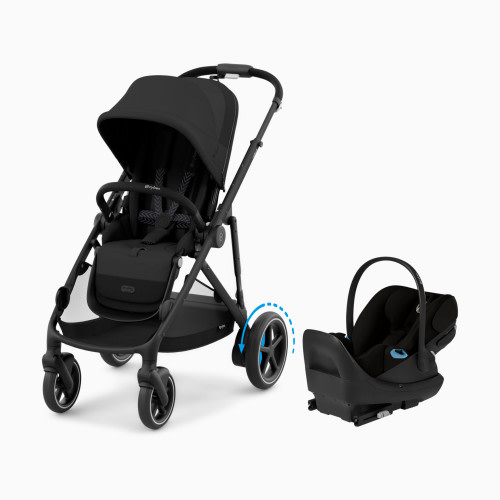Cybex eGazelle S Stroller + Cloud G Pro Travel System - Black Frame/Moon Black