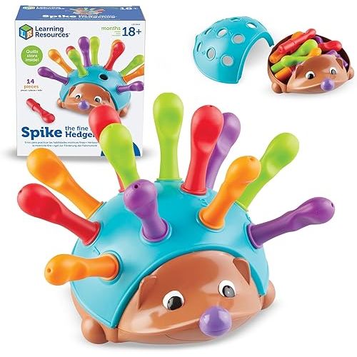 Learning Resources Spike The Fine Motor Hedgehog - Toddler Montessori Toys, Stacking Shape, Gifts For Boys And Girls, Sorting And Matching Skill Activities, Educational Games, Kindergarten