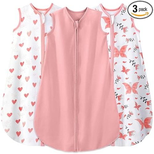 Yoofoss Baby Sleep Sack 6-12 Months Baby Wearable Blanket 100% Organic Cotton 2-Way Zipper TOG 0.5 Toddler Sleeping Sack, Lightweight Sleep Sacks for Babies(Medium)