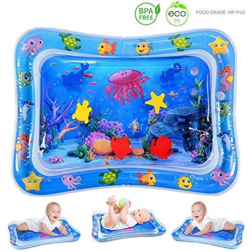 MAGIFIRE Tummy Time Baby Water Mat Infant Toy Inflatable Play Mat for 3 6 9 Months Newborn Boy Girl - Blue