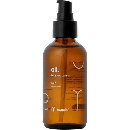 Maude Oil No. 0 - Hydrating Organic Massage + Body Oil - Skin Moisturizer with Organic Jojoba, Coconut & Castor Oil - Rich in Vitamin B + Vitamin E (4 fl oz)