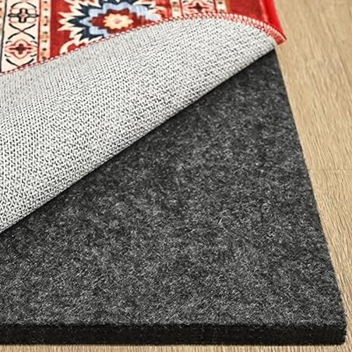 YJ.GWL 4x6 Feet Non Slip Rug Pad 1/4 inch Thick Felt and Silicone Backing, Dual Surface Cushion Rug Gripper for Hardwood Floors, Carpet Liner Keep Rugs in Place, Anti Skid Mat for Under Area Rug