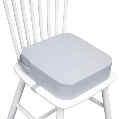 Eiury Toddler Booster Seat for Dining Table, Portable Kids Booster Seat with Safety Buckles Portable Increasing Booster Cushion with Non-Slip Bottom (Light Gray)