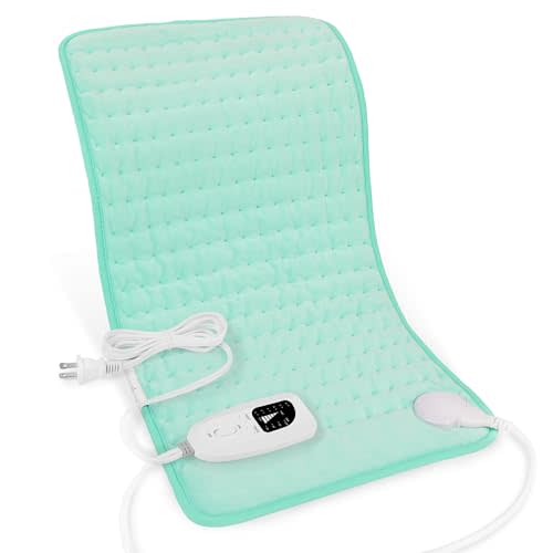 Deepsoon Heating Pad,Electric Heating Pads for Back,Neck,Moist Heating Pad for Abdomen Shoulder Knee Legs,Dry/Moist Heat&Auto Shut Off,Mother's Day Birthday for Men and Women,Light Green,24x12 Inch