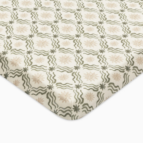 babyletto All-Stages Midi Organic Brushed Cotton Crib Sheet - Juniper Star