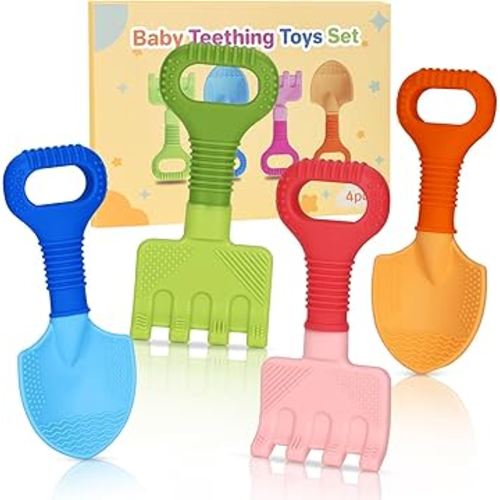 Silicone Baby Teether Toys for Baby Girls & Boys, Teething Relief Chew Toys for Infants, Toddlers, 3+ Months