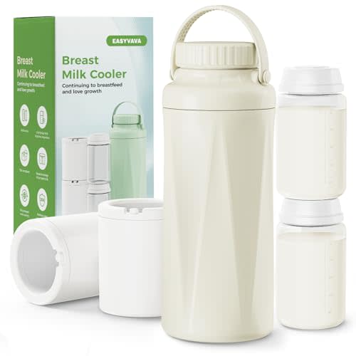 EASYVAVA 22oz Portable Breast Milk Cooler Bottle-Milk Cooler for Outdoor Travel, Keeps Fresh Cooling for 24+ Hours,Breastfeeding Essentials with 2pcs Bottle for Breastmilk Storage