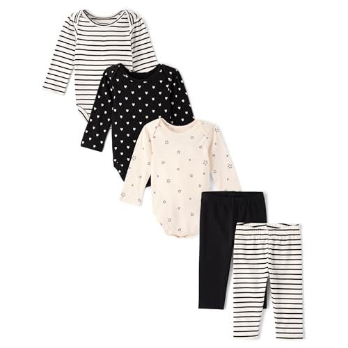 The Children's Place Baby Girls' And Newborn Long Sleeve Bodysuit and Pants,playwear Sets