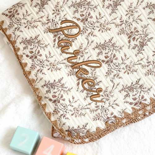 Personalized Embroidered Knit Baby Blanket, Custom Baby Blanket, Baby Name Blanket, Blanket for Baby Girl, Unique Baby Shower Gift