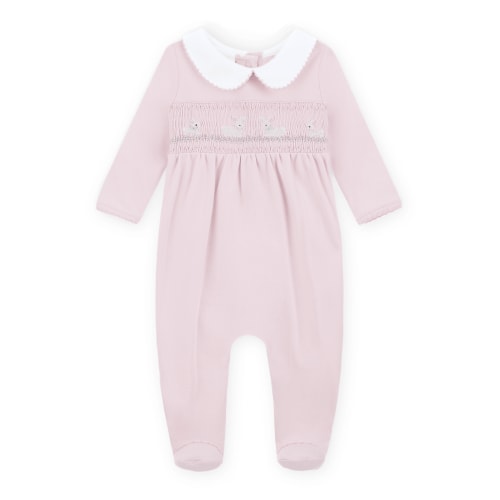 Bunny Love Classics Smocked Footie - Pink