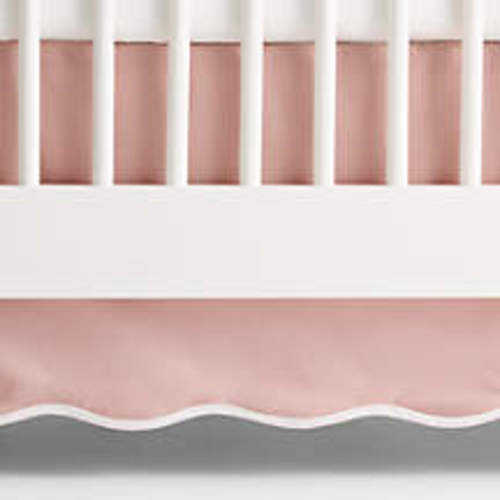 Scallop Mist Blue Organic Cotton Crib Skirt