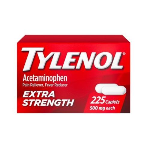 Tylenol Extra Strength Pain Reliever & Fever Reducer Caplets - Acetaminophen - 225ct: Oral Use, 500mg Strength