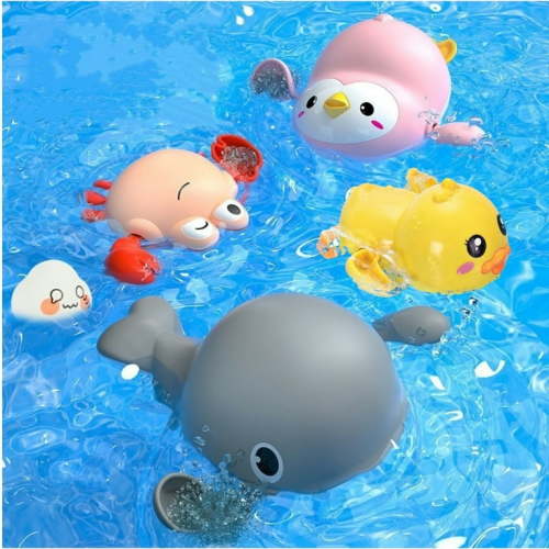 4 Pcs Baby Bath Toys, Cute Swimming Bathtub Toys for Toddlers 3+, Floating Wind Up Toys for 1 Year Old Boy Girl, New Born Baby Bathtub Water Toys, Preschool Toddler Pool Toys