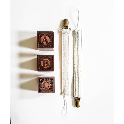 Pacifier clip/ linen pacifier holder/ glow in the dark pacifier/ binky holder/ baby gift/ baby essentials