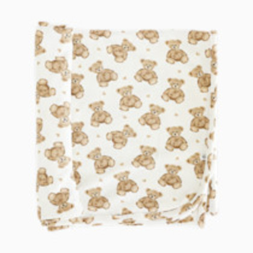 Caden Lane Bamboo Waffle Oversized Swaddle Blanket - Beary Sweet, Newborn