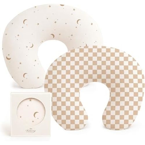 Konssy 2 Pack Nursing Pillow Covers, Soft Stretchy Cover for Breastfeeding