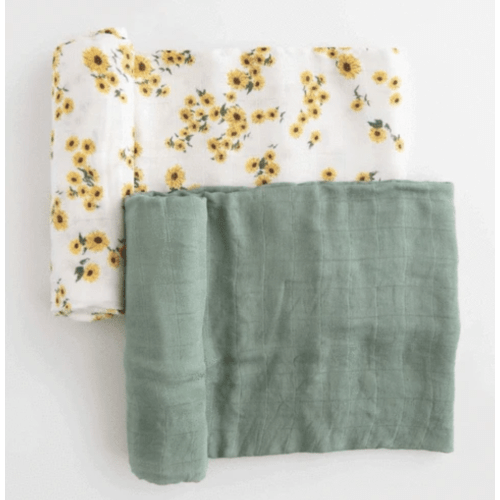 Lively Kids - Little Unicorn Deluxe Muslin Swaddle 2-Pack- Ditsy Sunflower