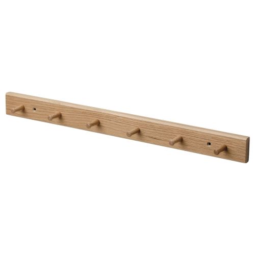 HÖVOLM Rack with 6 knobs - oak