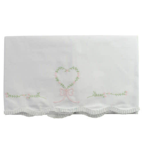 Girls Floral Heart Receiving Blanket
